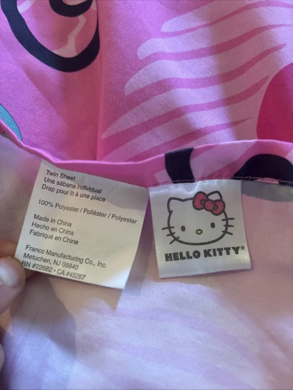Hello Kitty Wild Jungle TWIN FLAT SHEET ONLY From Set / Microfiber